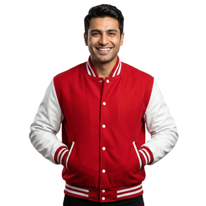 <b>Custom</b> <b>Denim</b> and Leather Varsity <b>Jacket</b> with Embroidery Winter Baseball Letterman CollegeBaseballjacket for men - Product Image 1