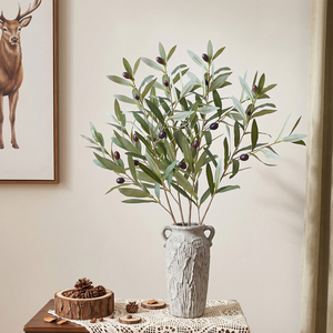 Ramo d'Ulivo Artificiale 85cm con <span class=keywords><strong>3</strong></span> Rami, Effetto Realistico con Frutti e Foglie d'Ulivo per Decorazioni Matrimoniali e Casa - Product Image 3