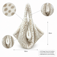 Sac fourre-tout hobo tendance en fausse fourrure imprimé léopard grande capacité pour femme, doux et moelleux, sans perte de poils, marque Koo, avec fermoirs
