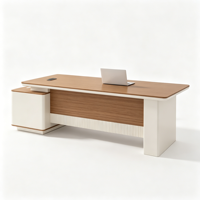 Bureau de direction moderne OEM d'usine avec armoire latérale de rangement en PVC pour ordinateur, usage commercial, garantie 5 ans