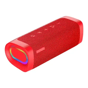 Caixa de som com luz rgb sem fio, alto falante, malha de tecido portátil de alta qualidade para música, caixa de baixo pesado, uso externo ipx6 boombox, novo design, 2022