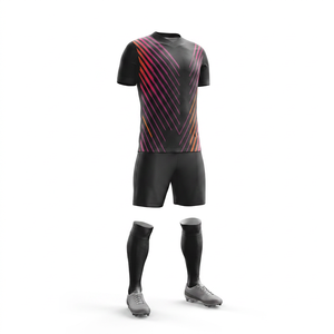 Uniformes de football professionnels tendance de haute qualité, respirants, 100% polyester, imprimés par transfert thermique, logo personnalisé, durables - Product Image 1