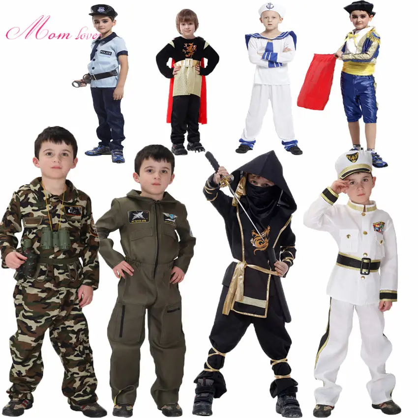Toptan özel erkek Viking korsan Cosplay karnaval kostümleri çocuklar için