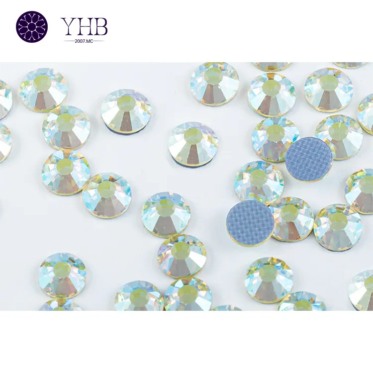 Yhb क्रिस्टल थोक क्रिस्टल पत्थर गर्म-फिक्स ग्लास स्टोन कप परिधान ग्लास पत्थर गहने के लिए रत्न