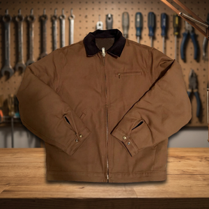 Custom Men's Spring <b>Vintage</b> Washed Twill Heavy Duty Workwear <b>Jacket</b> with Stand Collar Classic Cotton Canvas Quick Dry Breathable - Product Image 3