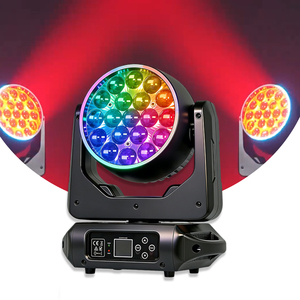Projecteur <span class=keywords><strong>de</strong></span> scène à tête mobile 19x15W RGBW 4-en-1 Zoom Wash, faisceau 10-60°, rotation panoramique/inclinaison 540°, stroboscope ultra-rapide, DMX512, son - Product Image 1
