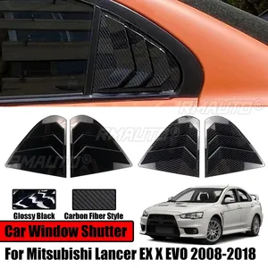 For Mitsubishi Lancer EX X EVO 2008-2018 Car Rear <b>Window</b> Side <b>Vent</b> Shutter Louver Cover Trim Auto Parts Carbon Fiber Style - Product Image 1
