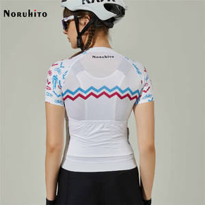Haut de cyclisme à manches courtes rembourré pour <span class=keywords><strong>femme</strong></span>, maillot de vélo à séchage rapide avec coussin de gel, adapté au vélo de montagne et à la route - Product Image 3