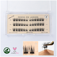Faux cils faits à la main de longue durée Segment pré-coupé Cluster de bricolage Presse pré-collée sur les cils vaporeux Nature Lash