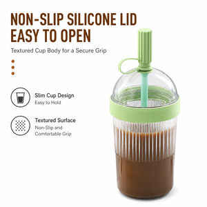 Vaso de Café Portátil de 540 ml con Pajita, Vaso de Gran Capacidad para Café Helado, Té con Leche, Jugo y Agua, para Viajes al Aire Libre, Oficina y Uso Diario - Product Image 4