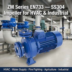 Bomba Centrífuga de Acero Inoxidable ZM32-ZM80 EN733, 1.5-75HP, 50Hz/60Hz, Doble Frecuencia, OEM, Suministro de Agua Industrial - Product Image 3