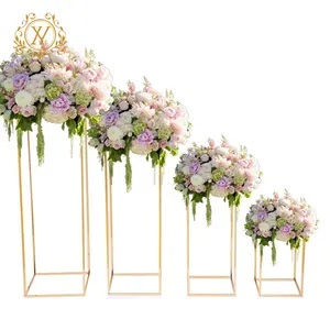 מרכז חתונה שולחן מרובע מעמד פרחים כביש Inn אודיטוריום קישוט חלון קישוט מסגרת פרחים לחתונה