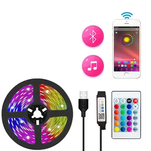 Terbaik Penjual 5V 5050 2835 Smd Ip20 Wifi BT App Smart Led Strip 1-30M Rgb Warna Berubah Lampu Strip