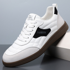 Chilowa Baskets blanches pour hommes, chaussures décontractées à talon bas et semelle en caoutchouc - Product Image 1