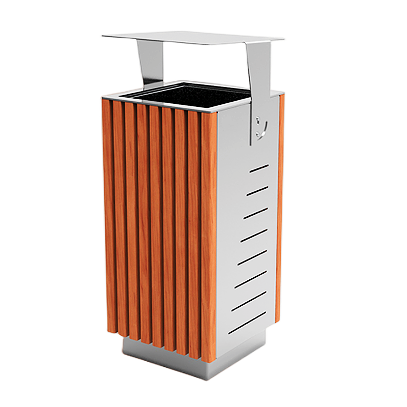 Cheap 60L Recycle Container Dustbin Management Wood Waste Can Park Outdoor Trash Bin with Lid