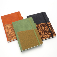 Cuaderno Ecológico y Sostenible de Tapa Dura de Corcho y Cuero PU A5, Diario para Negocios, Oficina, Reuniones Ejecutivas