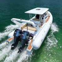33ft Ağır Hizmet Tipi 990 Fiberglas Kademeli V Gövdeli Kabinli Şişme RIB Bot, Devlet Devriyesi Deniz Araştırması Açık Deniz Rekreasyonu için
