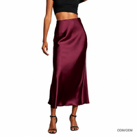 Robe midi en satin à taille empire pour femme, style sportif européen et américain, coupe ajustée, jupe queue de poisson, toutes saisons, ODM OEM