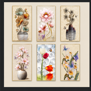 Stampa Artistica Floreale Colorata in Lega di Alluminio, Quadro Botanico per Hall di Hotel, Sale da Pranzo e Interni Residenziali - Product Image 4