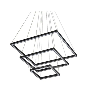 Candelabro LED de techo cuadrangular Vintage, luz colgante para sala de estar, nuevo diseño, luz colgante Led, luminarias blancas y negras - Product Image 5