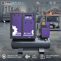 Compresores Industriales de 7.5kw, Compresor de Aire de Tornillo Eléctrico Combinado para Corte Láser con Secador y Tanque de Aire de 400l
