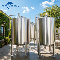 Cuve de mélange de bière en acier inoxydable Tonsen 1000L-5000L, cuve de mélange 10HL-50HL avec agitateur pour brasserie
