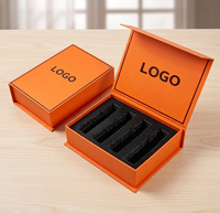 Caja de Regalo Magnética de Cartón Rígido Naranja de Lujo Personalizada para Cosméticos, Joyería y Perfumes, con Inserto de Espuma EVA