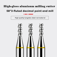 Fresa cuadrada de acero de tungsteno de 3 filos Azzkor TGY HRC58, herramientas de fresado CNC de carburo con punta decimal