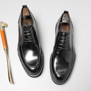Zapatos Formales de Hombre de Cuero Genuino de Alta Calidad, con Punta Redonda y Cordones, que Aumentan la Altura, Cómodos, de Lujo y Antideslizantes - Product Image 3