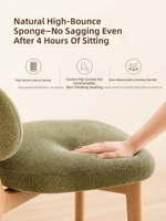 Chaise de salle à manger moderne en bois massif, écologique, avec coussin gris moelleux, design nordique simple pour la maison, le restaurant, le bureau et le commerce