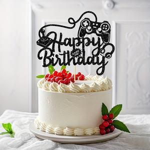 1 pièce Décoration <span class=keywords><strong>de</strong></span> <span class=keywords><strong>gâteau</strong></span> d'anniversaire sur le thème des <span class=keywords><strong>jeux</strong></span> Conception <span class=keywords><strong>de</strong></span> manette <span class=keywords><strong>de</strong></span> jeu Papier Réutilisable et écologique pour les enfants <span class=keywords><strong>de</strong></span> 3 à 6 ans - Product Image 4