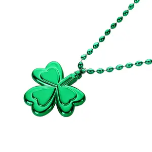Manufacturer Supply Mardi Gras Bead Chains for Christmas Carnival Irish Festive Shamrock Necklaces