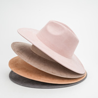 Chapeau Fedora en Daim à Large Bord Couleur Unie Unisexe – Chapeau Panama en Feutre Doux Style Western Vintage pour Femme, Idéal pour les Festivals
