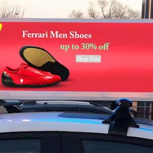 P4 alto brillo a todo color 960*320mm doble cara señalización Digital LED pantalla impermeable al aire libre HD Taxi Top Billboard Panel - Product Image 3