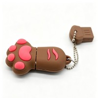 2. Memoria USB de Silicona con Diseño de Pata, Resistente al Agua, Dispositivo de Almacenamiento de Datos con Diseño Animado, Regalo Promocional Personalizado