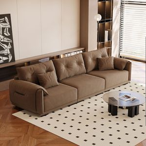 Modern Minimalist Three Seater Fabric <b>Sofa</b> Tufted Design Straight Shape Living Room <b>Sofa</b> Flocking Finish <b>Foam</b> Filling - Product Image 3