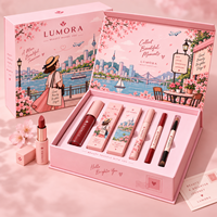 Boîte cadeau magnétique de luxe pour cosmétiques, emballage rigide de luxe pour rouge à lèvres, crayon à sourcils, mascara et gloss à lèvres