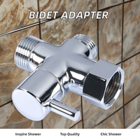 Connecteur universel en acier inoxydable Adaptateur en T Inverseur de douche Robinets de bidet de toilette durables 3/8 1/2 T Valve 3 voies
