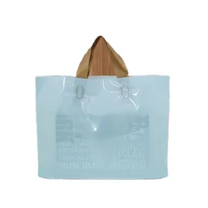 ODM Logo kustom plastik besar transparan warna permen jeli PVC hadiah belanja tas Tote tas plastik