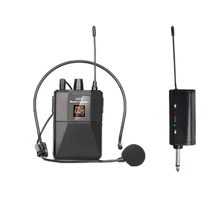 Enough stock UHF Wireless Headset Microphone with Transmitter Receiver LED Digital Display Bodypack Transmitter for Teaching Live Performance