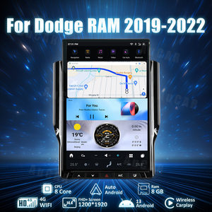 Aucar 14.4 "Tesla phong cách đơn vị đứng đầu với không dây Carplay màn hình Android Car đài phát thanh stereo đa phương tiện Player cho Dodge Ram 2019 2022 - Product Image 5