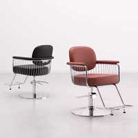 Chaise de salon de coiffure confortable pour femmes, en cuir PU, design contemporain, usage commercial, hôtel, hôpital