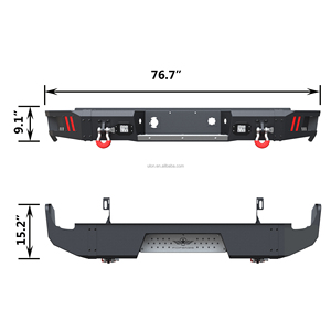 Nuevo Parachoques Delantero con Cabrestante y Parachoques Trasero con Escalón para Chevy Silverado 1500 (2007-2013), <span class=keywords><strong>Combo</strong></span> de Parachoques para Camioneta en Negro Texturizado - Product Image 5