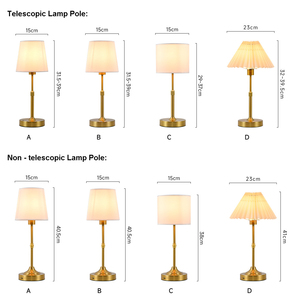 Moderna lampada da tavolo a LED in ottone oro batteria ricaricabile sostituibile in tessuto Rattan ombra flessibile in ferro per la potenza per la decorazione della casa - Product Image 4