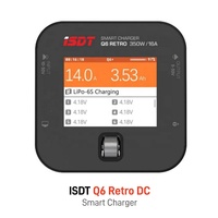 Chargeur intelligent à équilibrage DC ISDT Q6 Retro 350W 16A 1-6S LiPo LiHV avec écran IPS 2,4 pouces et contrôle via application Bluetooth pour drone FPV