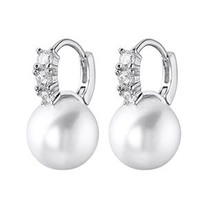 Orecchini Geometrici Stile Perla per Donne, Gioielli per Orecchie con Pietre Scintillanti, Moda per Uso Quotidiano - Product Image 6
