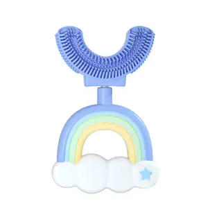 食品级硅胶定制彩虹设计u形牙刷