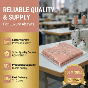 Nouvelle Robe Longue Ample à Col en V Ornée de Diamants Faite à la Main, Tendance, pour Femmes Musulmanes du Moyen-Orient (Vêtements Transfrontaliers) - Product Image 6