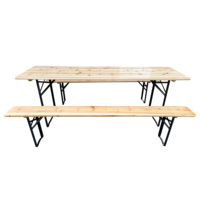 Table basse et bancs de bière allemande en bois de jardin extérieur pliable Portable 220x70 pour le service de la bière
