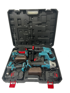 Juego de Herramientas Inalámbricas Profesionales para Uso Industrial, Kit de Herramientas 4 en 1 con Batería de Iones de Litio, Taladro Inalámbrico, Martillo Angular HYHKI401 Elect - Product Image 1
